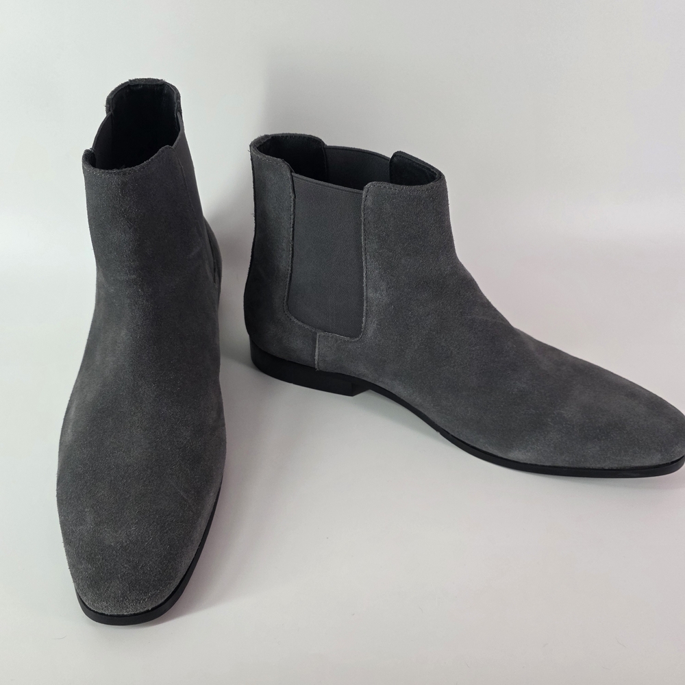 Express Men's Chelsea Ankle Pull Up Chukka Boots Grey Suede Leather Size 11